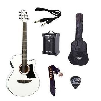 Kit Violão Strinberg SA25  + Capa + Acessórios + caixa amplificada - Branco