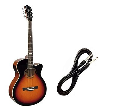 Violão Tagima Aço Dallas Tuner Sunburst Cabo P10 Brinde