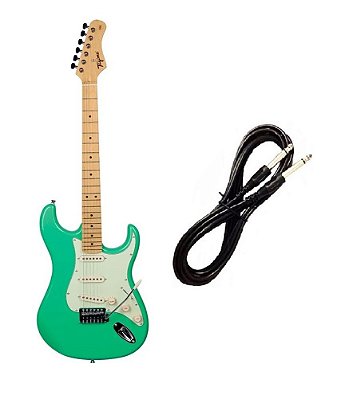 Guitarra Tagima TG530 Strato Surf Green Cabo P10 Brinde