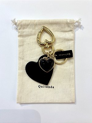 Chaveiro 'Charm' Coração Preto