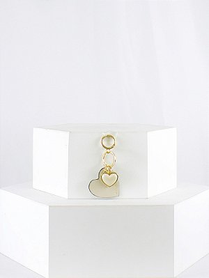 Chaveiro 'Charm' Coração Off White