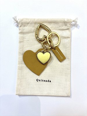 Chaveiro 'Charm' Coração Amarelo