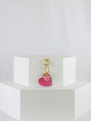 Chaveiro 'Charm' Coração Rosa