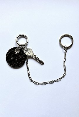 Chaveiro 'Charm' Corrente e Chave Prata