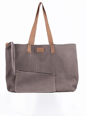 Bolsa Tote Camurça Cinza