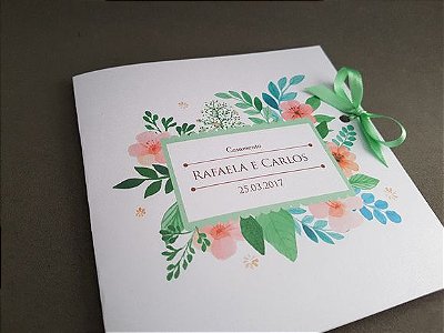 Convite casamento floral perolado