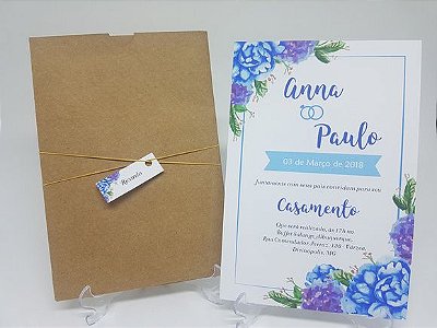 Convite casamento azul tiffany envelope