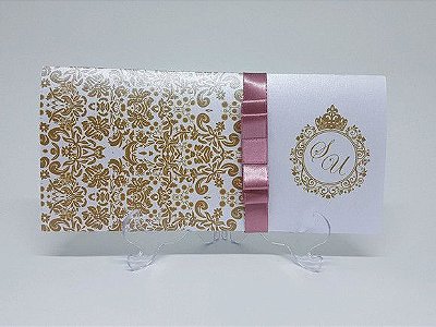 Convite dourado e Rose metalizado bodas