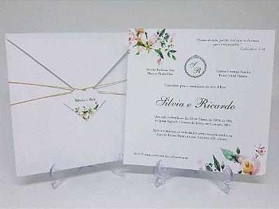 Convite casamento branco e verde