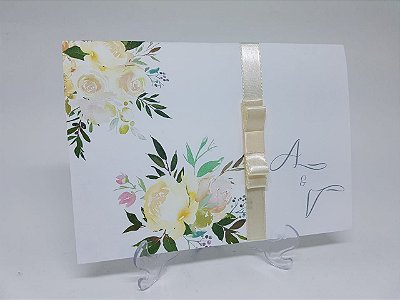 Convite casamento Clássico floral