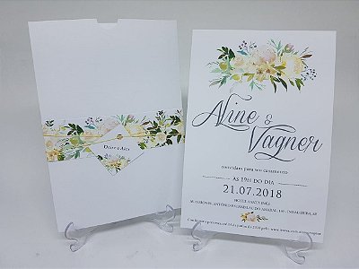 Convite floral envelope