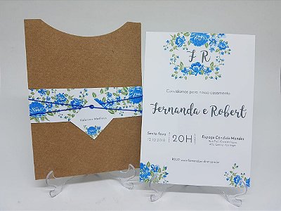 Convite flores azuis