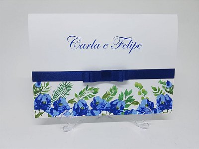 Convite floral azul