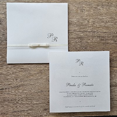 Convite casamento Oferta minimalista branco