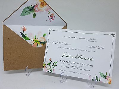 Convite casamento aquarela