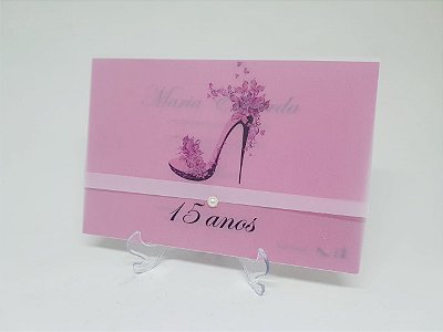 Convite pink sapato alto