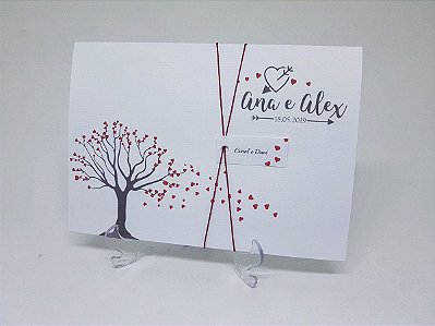 Convite casamento casal árvore