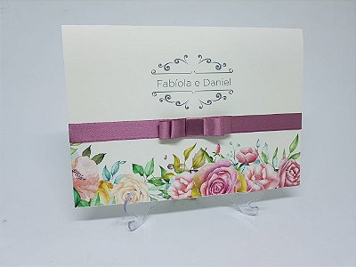 Convite casamento flores coloridas