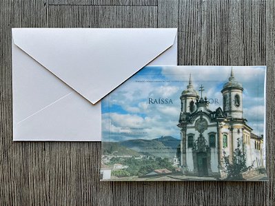 Convite Casamento markatto com papel vegetal