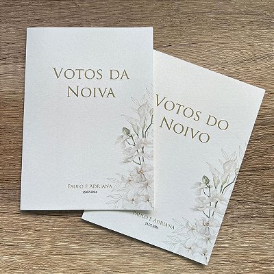 Kit com 2 Votos dos noivos (Noivo e Noiva)