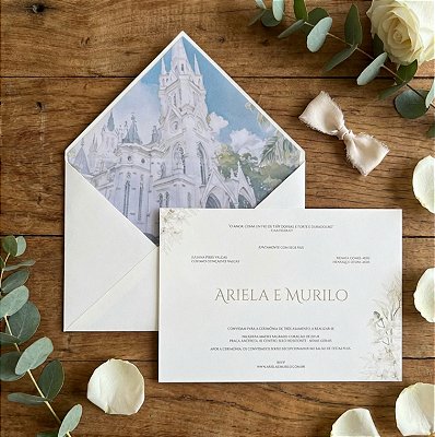 Convite Casamento igreja personalizada markatto