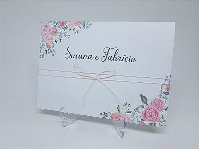 Convite casamento florais rosas