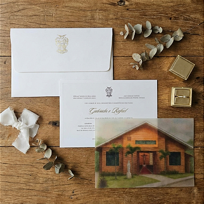 Convite Casamento markatto aba reta aquarela