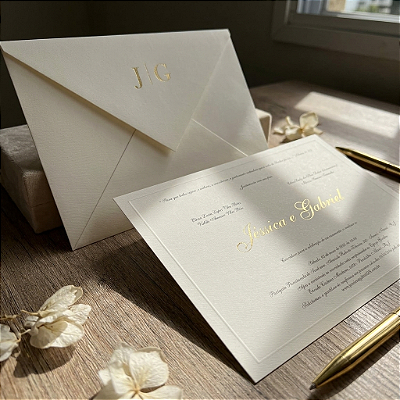 Convite Casamento dourado markatto (opcional)