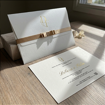Convite Casamento markatto classico hostamping (opcional)