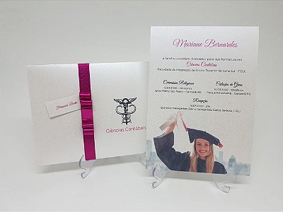 Convite de formatura com foto papel ASPEN