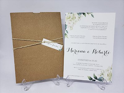 Convite casamento flores brancas