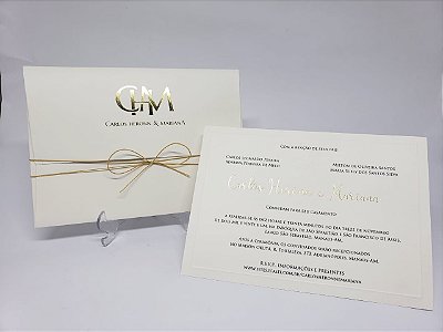 Convite classico dourado luxo