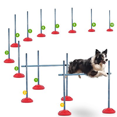 KIT C0M 10 BALIZAS PARA ZIG ZAG + 2 SALTOS GRANDES DE 1M CADA