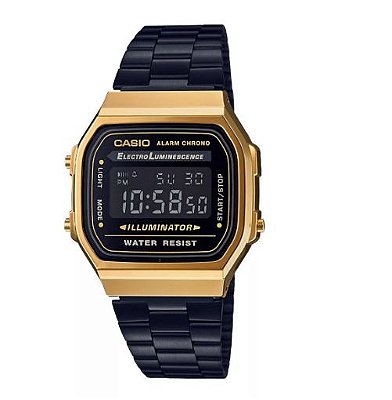 Relógio Casio Vintage Unissex Digital A168wegb 1bdf Dourado