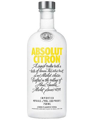 Vodka ABSOLUT CITRON com 750ml