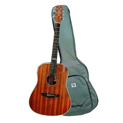 Violão Elétrico Aço Strinberg Folk SD201HC MGS com Capa