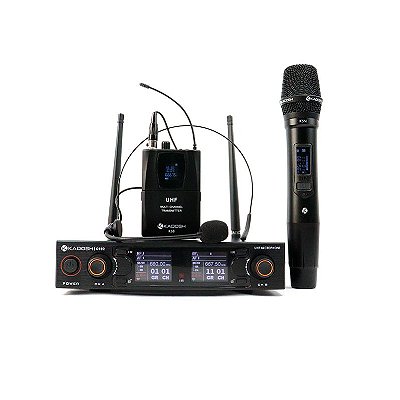 Microfone sem Fio de Mão e Headset Kadosh K-502C