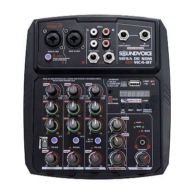 Mesa de Som 04 Canais Soundvoice MC4-BT