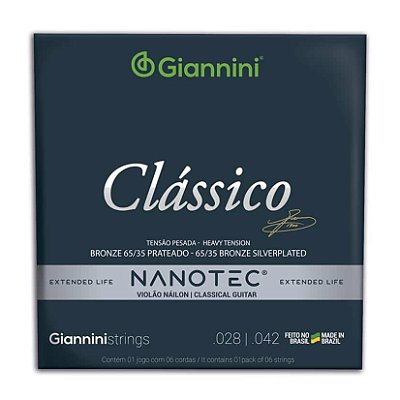 Encordoamento Violão Nylon Giannini Nanotec .028 Tensão Pesada