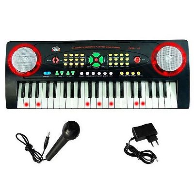 Teclado Infantil Turbinho YM-238C Mini 44 teclas Com Microfone - Look Music  Instrumentos Musicais