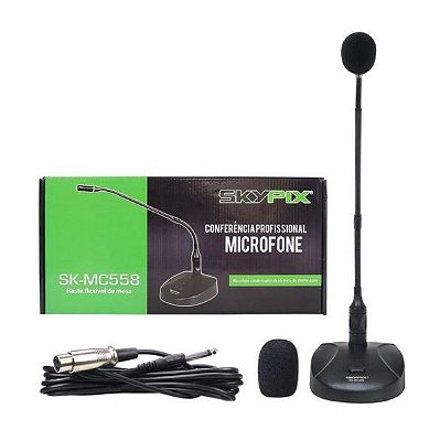 Microfone Gooseneck com Base Skypix SK-MC558