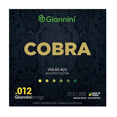 Encordoamento Violão Aço .012 Giannini Cobra CA82L