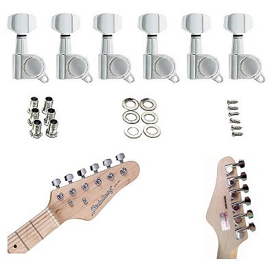 Tarraxa Guitarra 6 em Linha Blindada Strinberg GM20CR Cromada