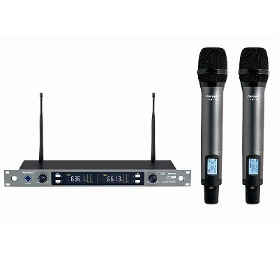 Microfone sem Fio de Mão Duplo Karsect KRP2R para Rack 19"