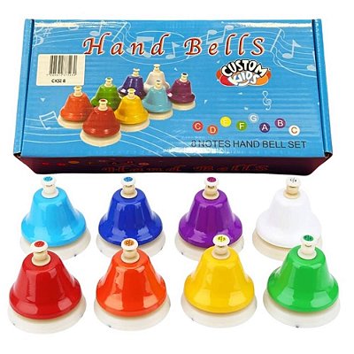Sinos de Mão Afinados 8 Tons Custom Kids CKSI8 Hand Bells