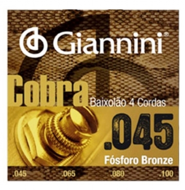 Encordoamento Baixolão 4 Cordas .045 Giannini GEEBASF