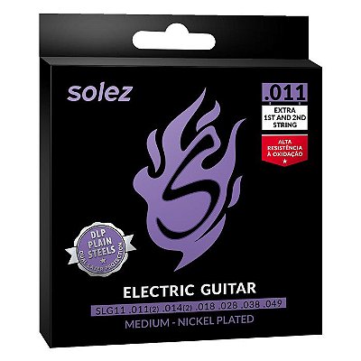 Encordoamento Guitarra .011 Solez Tensão Média SLG11