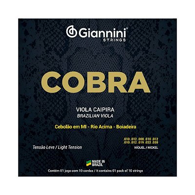 Encordoamento Viola Caipira .010 Giannini Tensão Leve MI GESVNL