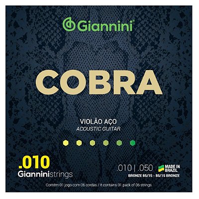 Encordoamento Violão Aço .010 Giannini Cobra GEEFLE