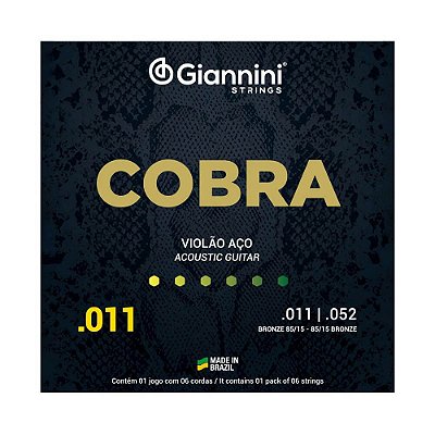 Encordoamento Violão Aço .011 Giannini Cobra GEEFLK